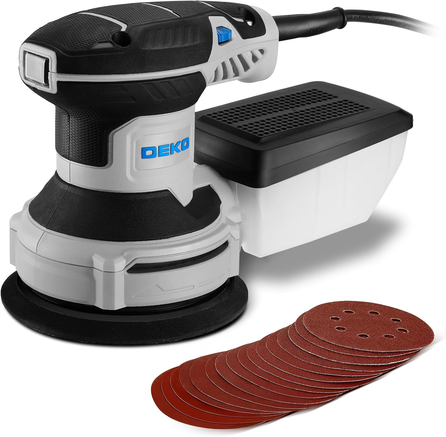 Orbital Sander Corded Hand Sander:  5" Random Orbital Sander with Dust Box, 6 Va