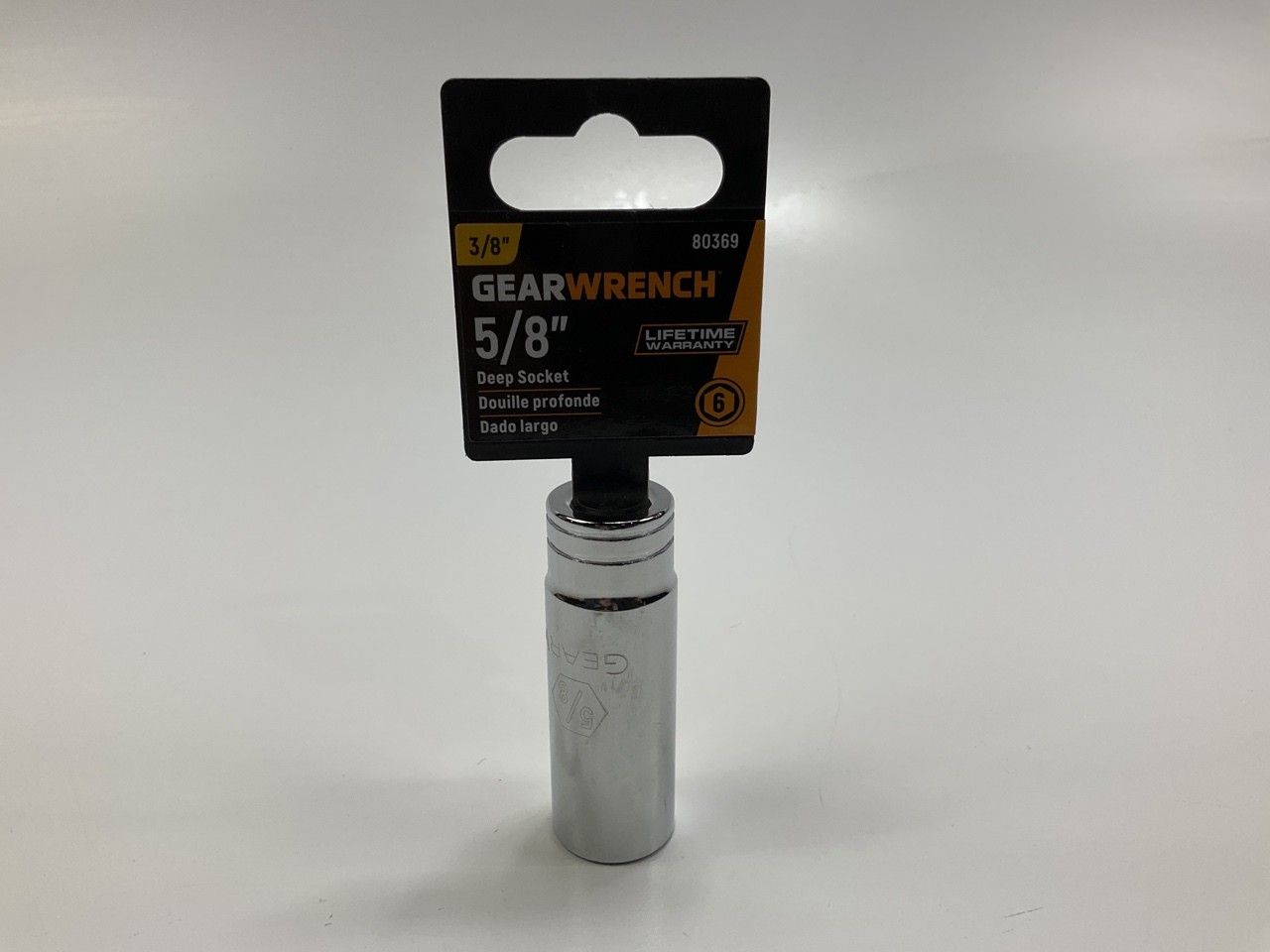 Gearwrench 80369 3/8" Drive 5/8" Deep Socket, SAE 6-point
