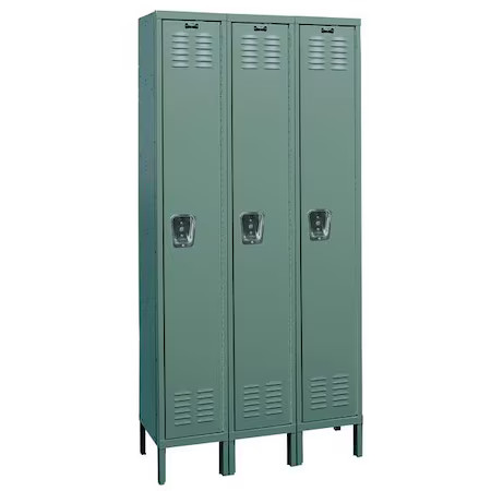 Hallowell U3228-1A-Hg Wardrobe Locker, 36 In W, 12 In D, 78 In H, (1) Tier, (3)