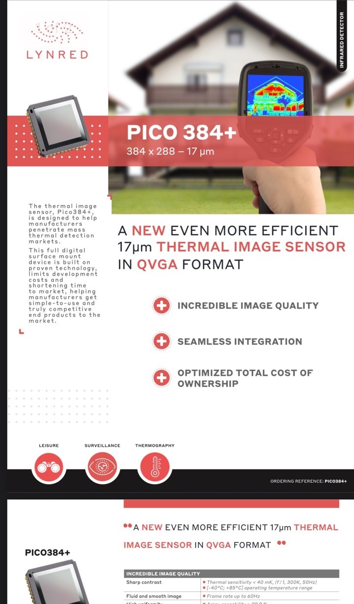 ULIS Thermal imaging Sensor PICO384 384 x 288 - 25um Processor / Detector