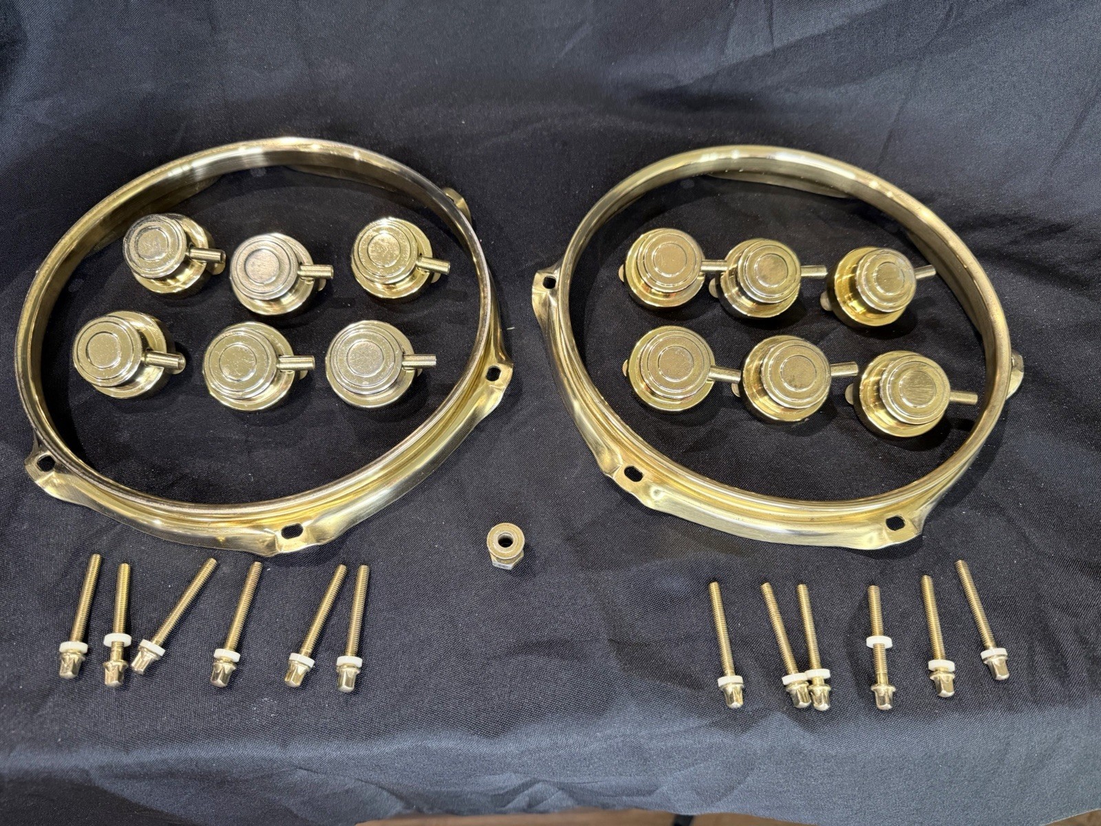 DW Collectors 8” Gold Hardware-hoops, lugs, Tension Rods, STM Suspension Mount