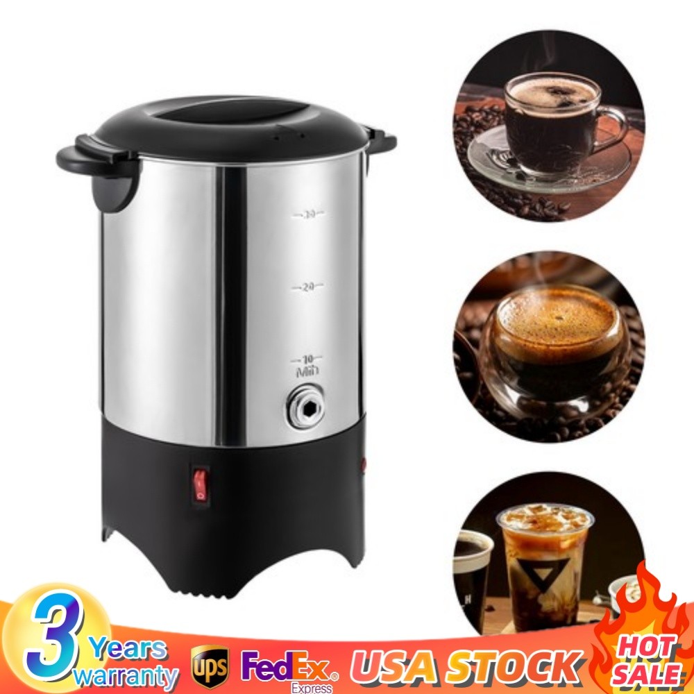 Commercial Stainless Steel Large Coffee Urn Machine Maker Big Office Hot Water