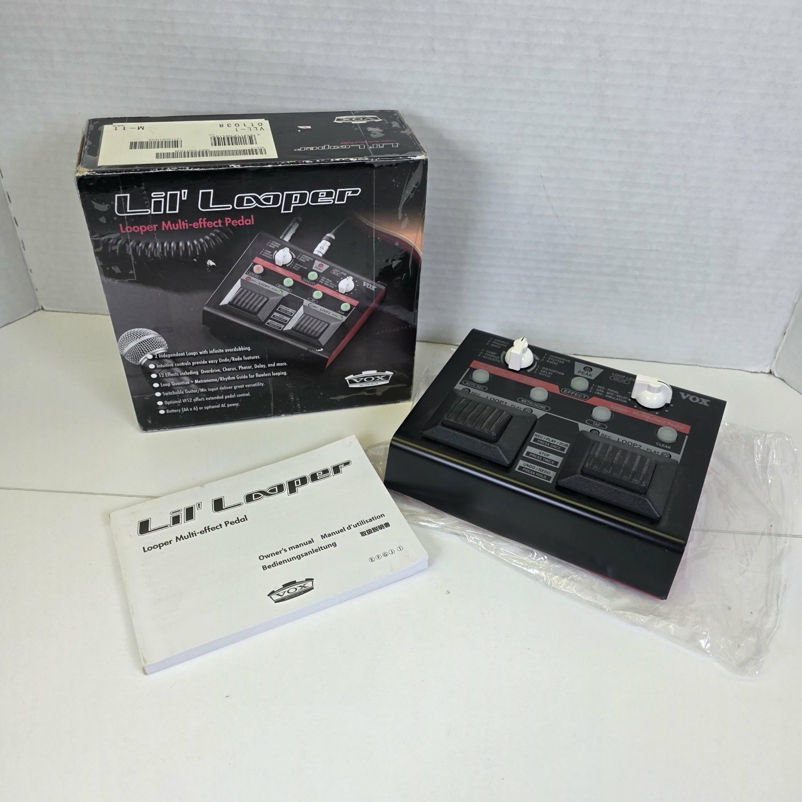 Vox LIL' LOOPER MULTI-EFFECT Guitar Effect Pedal ( No Power Cord / Uses Batt)