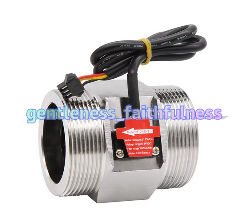 1PC 2" S304 10-200L/MIN DN50 Large-caliber Hall Turbine Flow Sensor 75mm*60mm