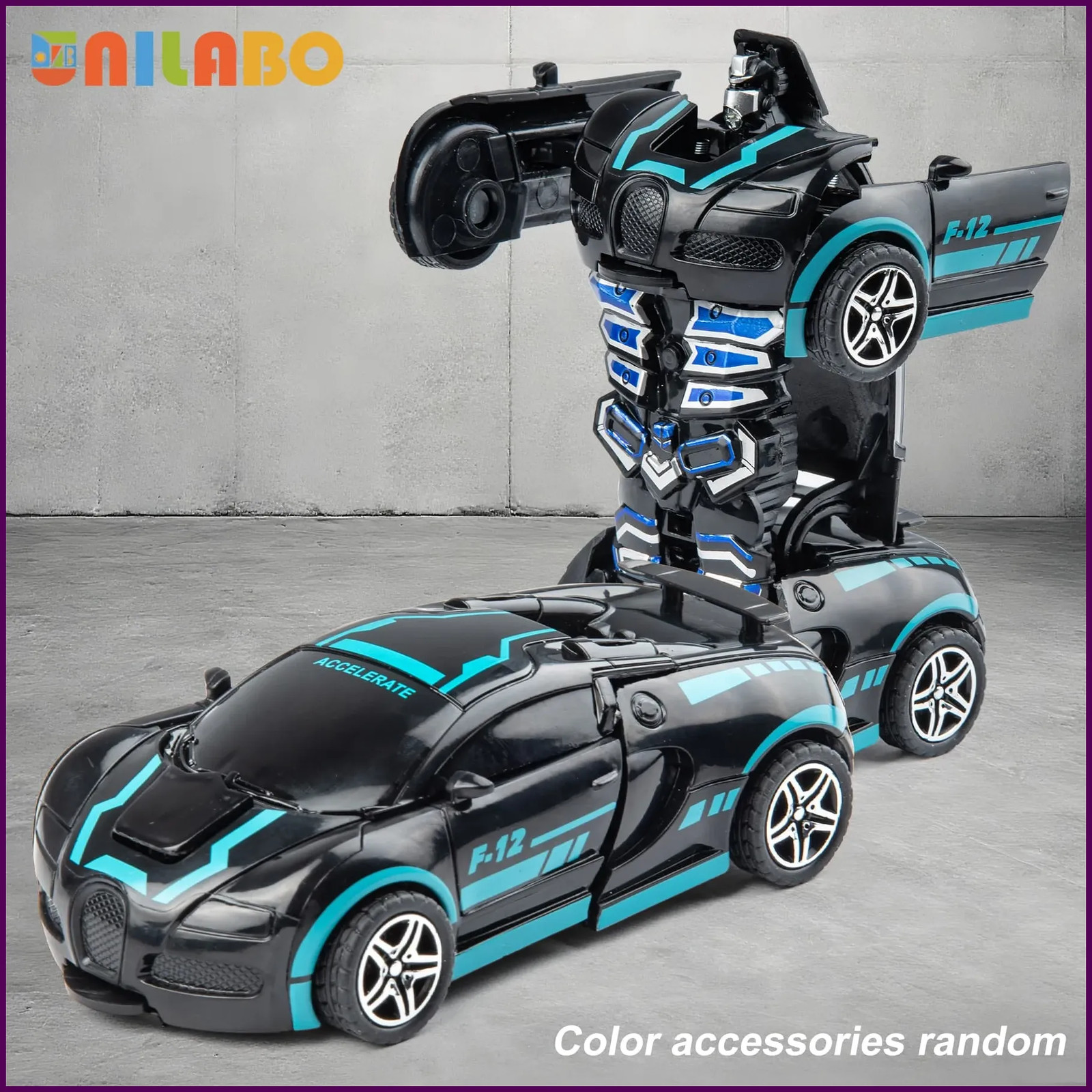 Transformable Robot Sports Car Toys, No Batteries, Educational Kids Gift