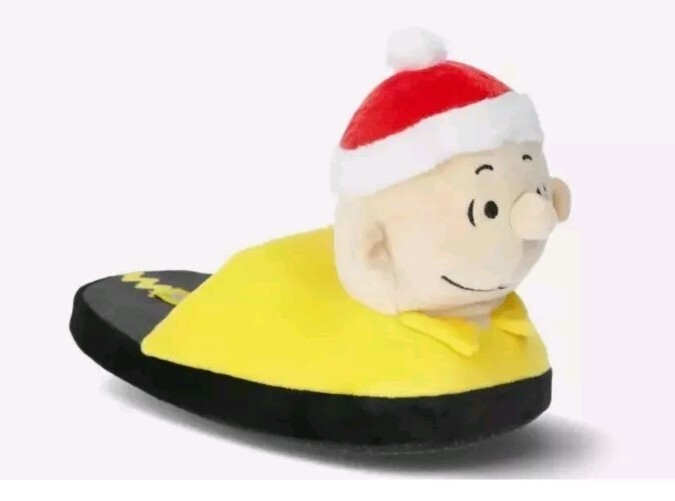 Charlie Brown Peanuts Family Christmas 3D Slippers Adult Men Size 9/10