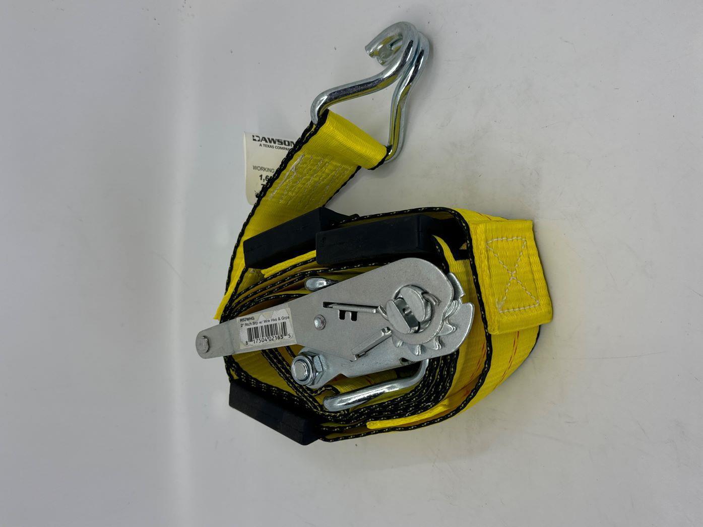 2"X11' Over the Tire Ratchet Strap with Wire Hooks & Grips 4 Pack