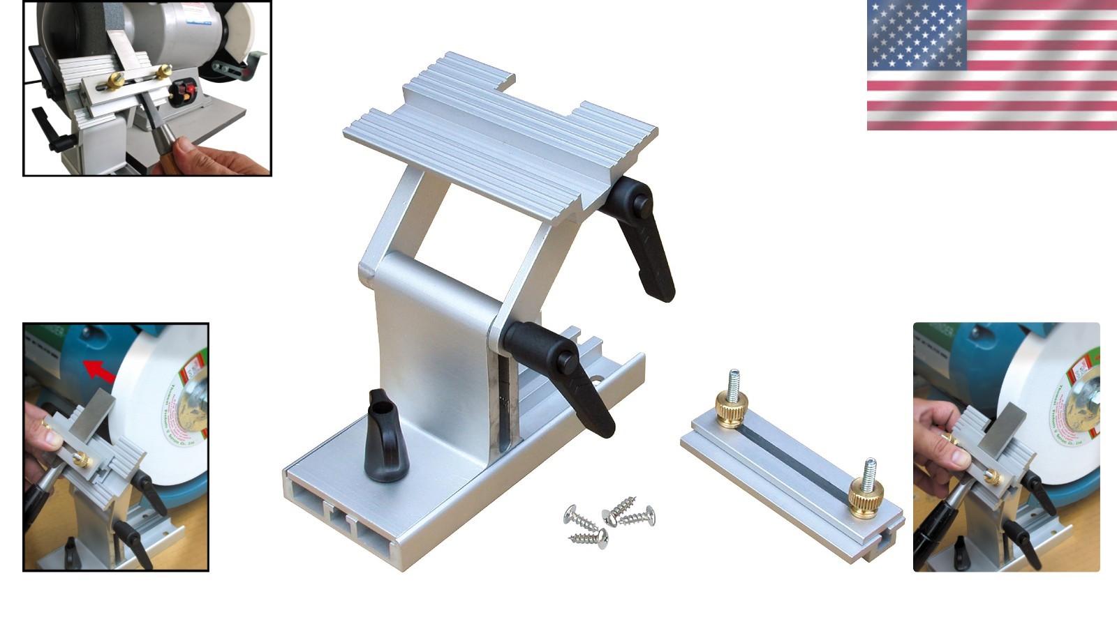 Adjustable Sharpening Tool Rest for 6” & 8” Grinders - Quick Release Design