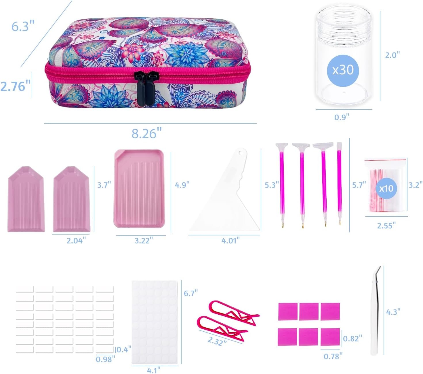 Diamond Painting Storage Containers 30 Slots Pink Case
