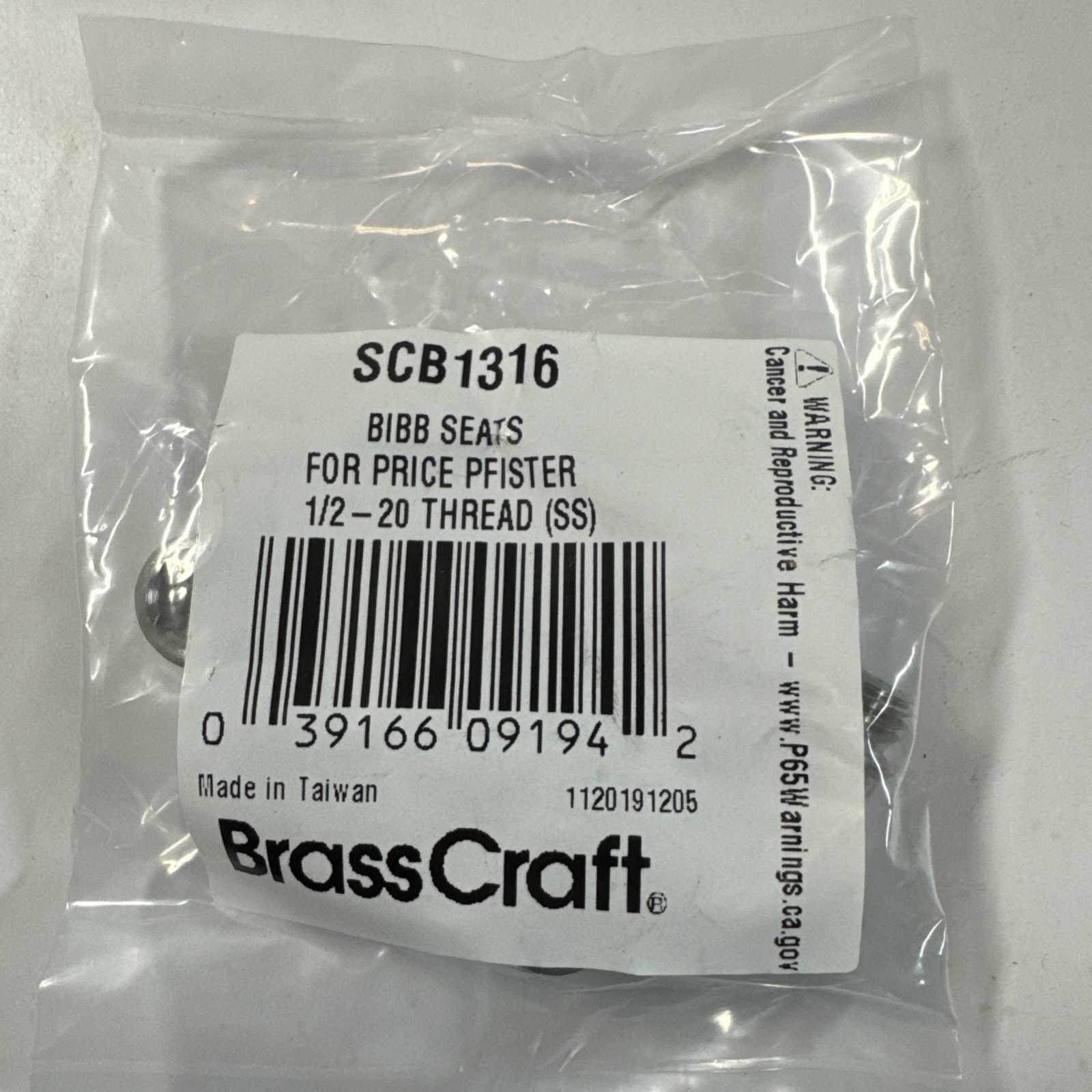 BrassCraft Stainless 1/2 in. x 20 Thread Faucet BIBB Seats for Pfister ( 10 pcs)