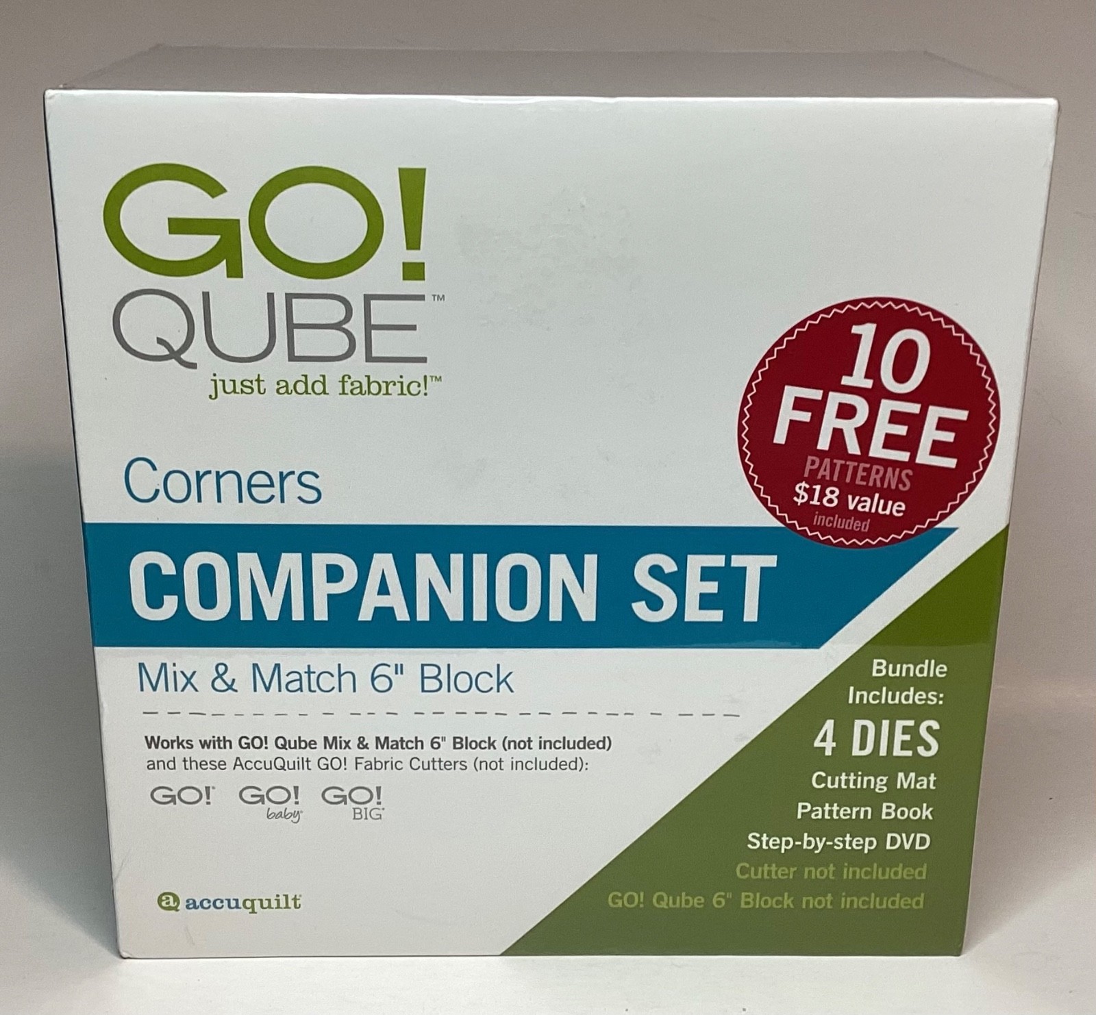 NEW ACCUQUILT GO! QUBE CORNERS MIX & MATCH 6” BLOCK COMPANION SET ITEM: 55784