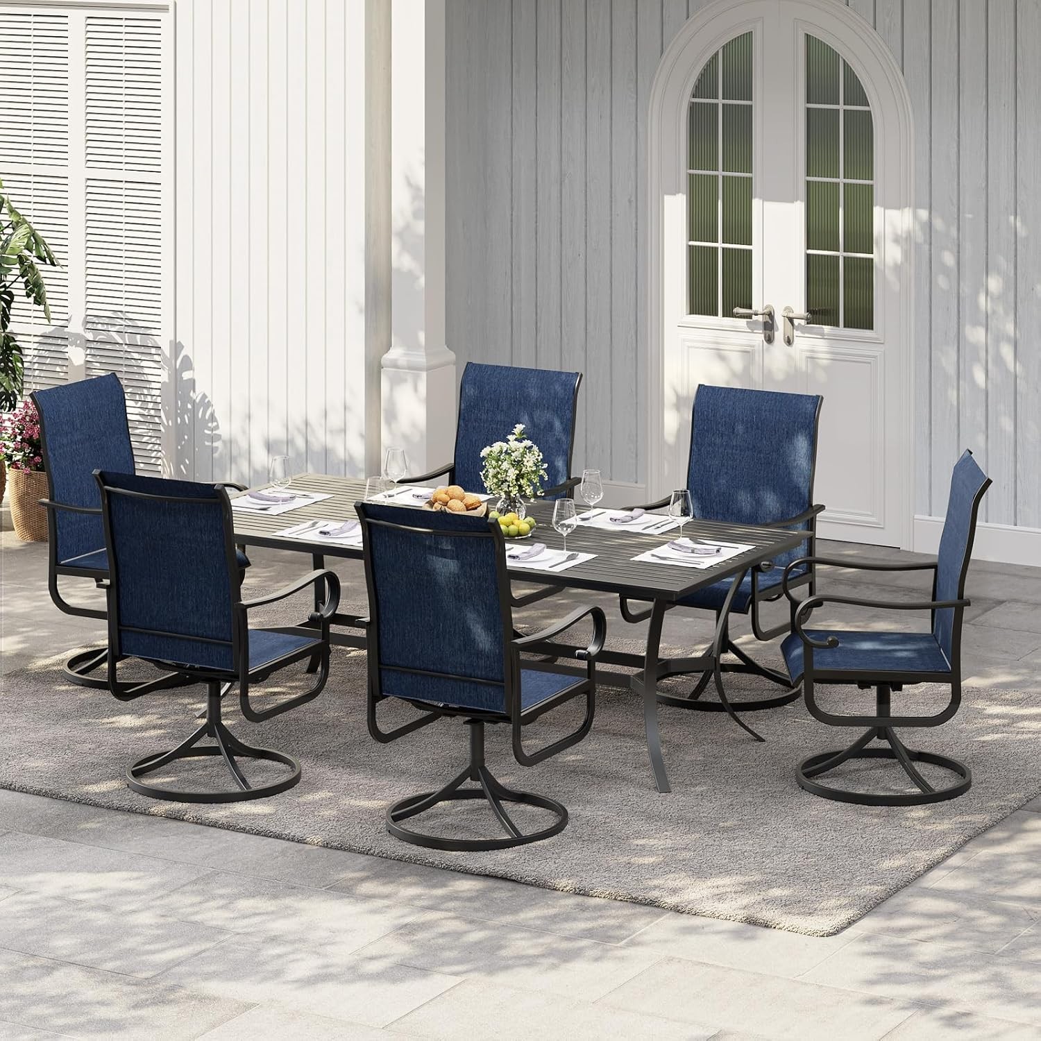 Patio Swivel Chairs Set of 2 Outdoor Dining Chairs Swivel Rocking Patio Chairs