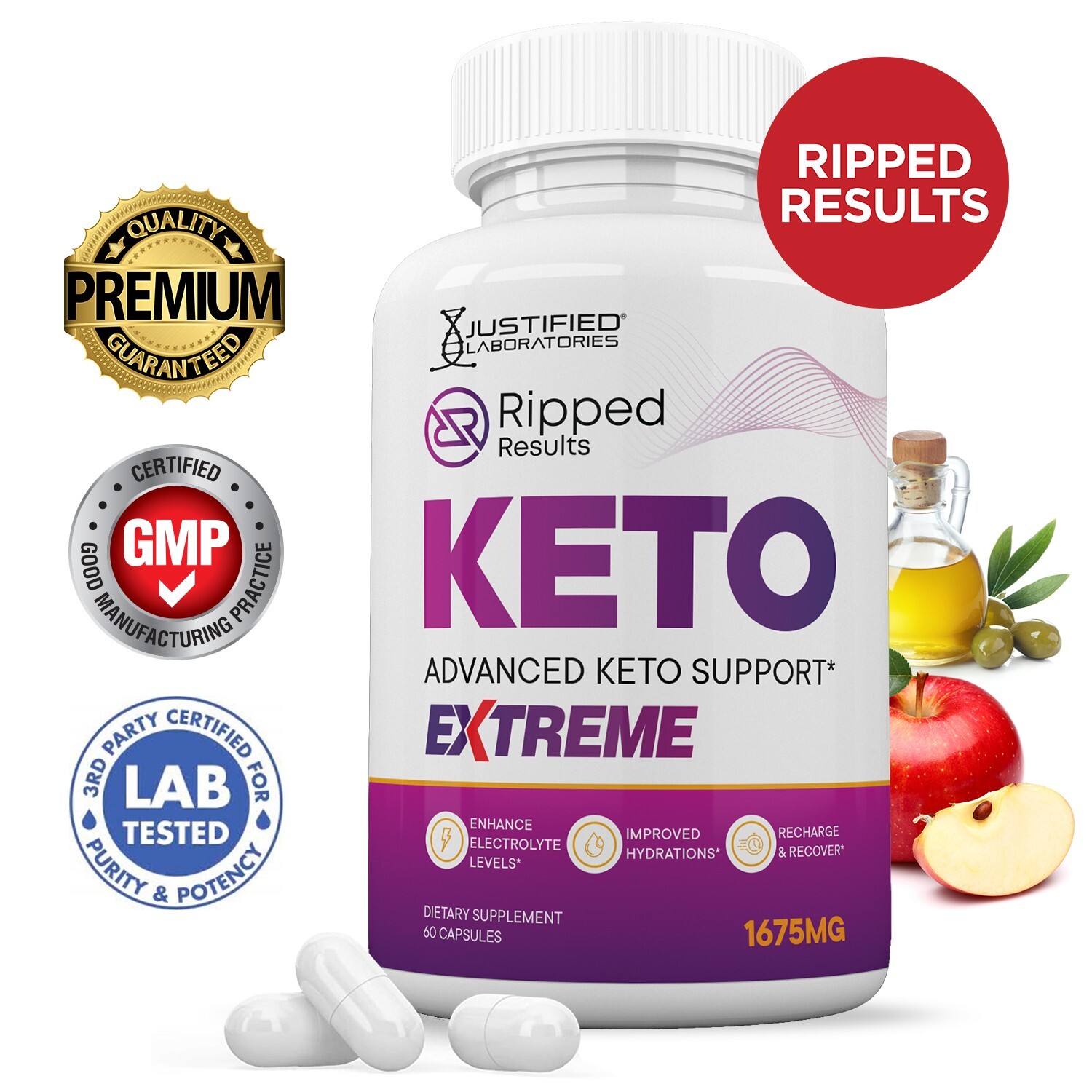 Ripped Result Keto ACV Extreme Pills 1675MG Stronger Thn Gummy Keto Support 1 Pk