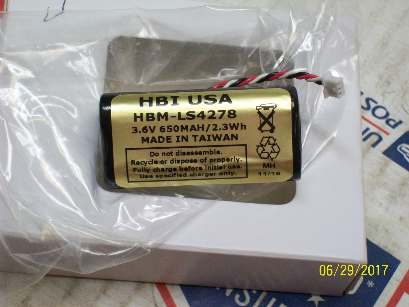 (1) *NEW* HBI USA 3.6V REPLACEMENT BATTERY , HBM-LS4278