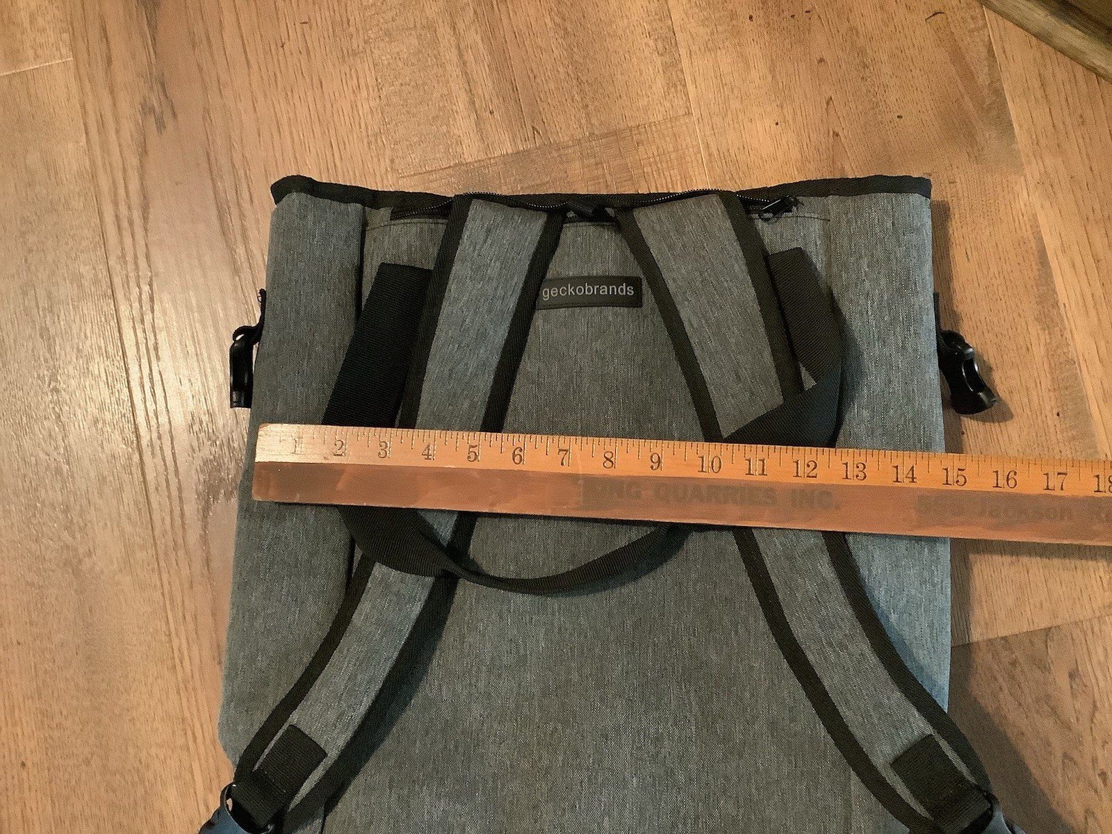Geckobrands Waterproof Zip Gray Black Backpack Carry Bag