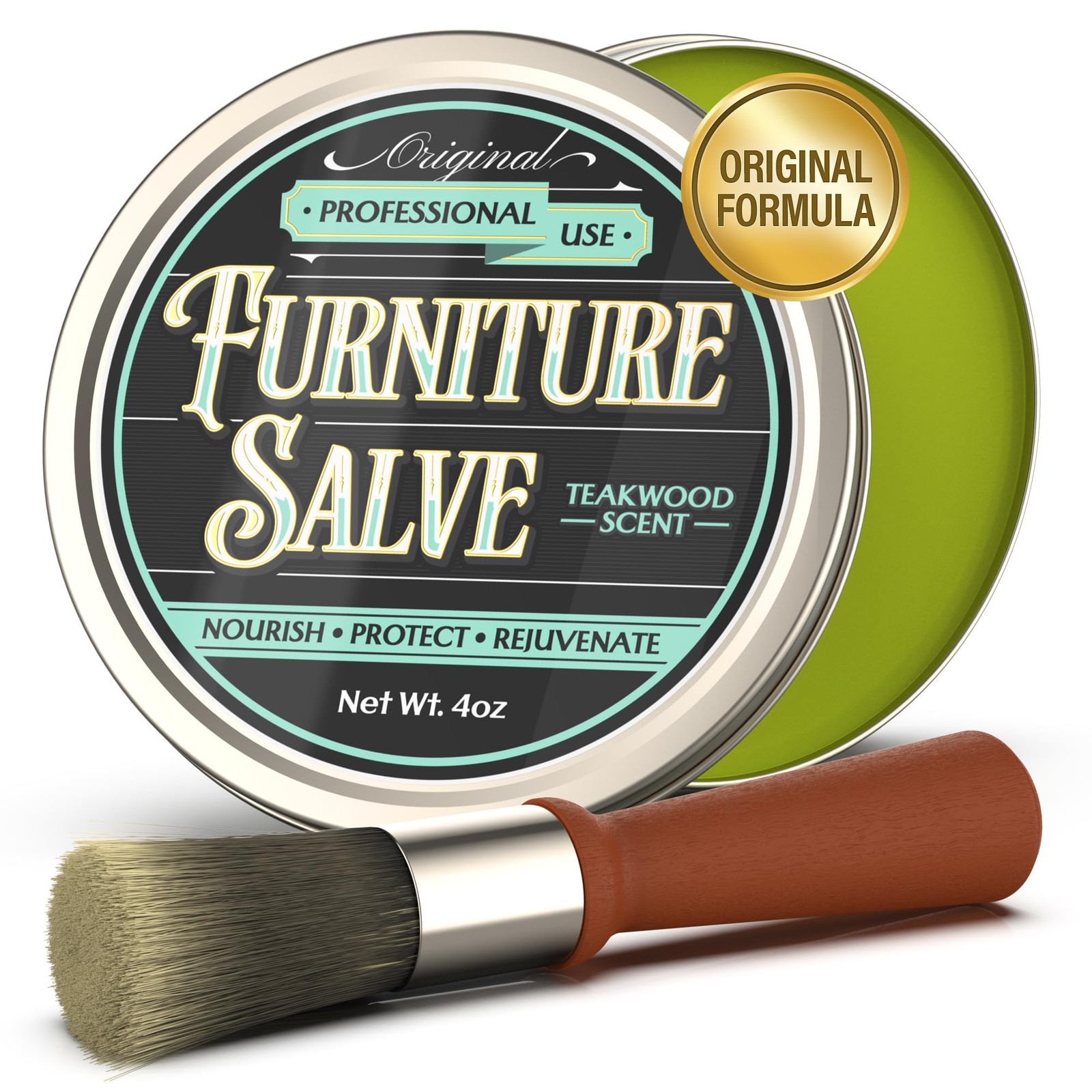Furniture Salve for Leather - Polisher, Moisturizer, and Restorer 4 Ounce