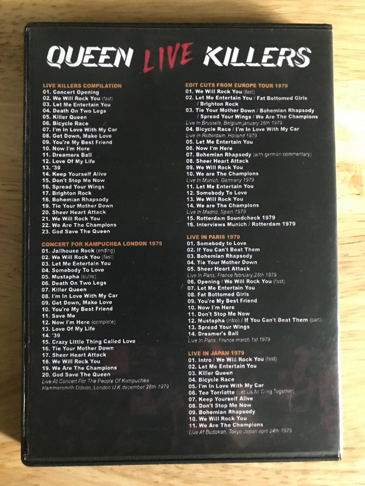 Queen - Live Killers 1979 DVD Box Set