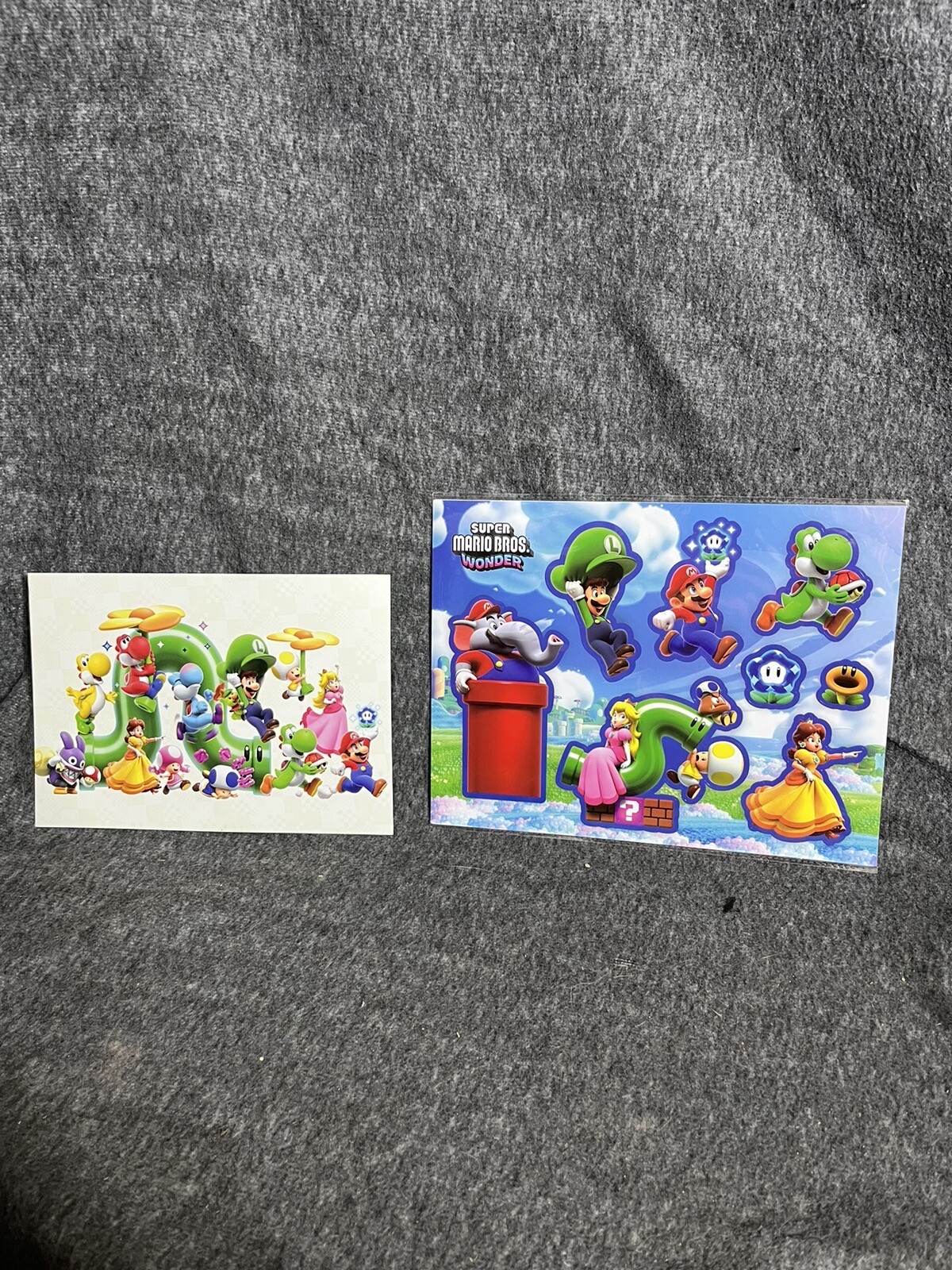 Super Mario Wonder NEW Sealed Sticker Sheet & Small Poster GameStop Exclusive