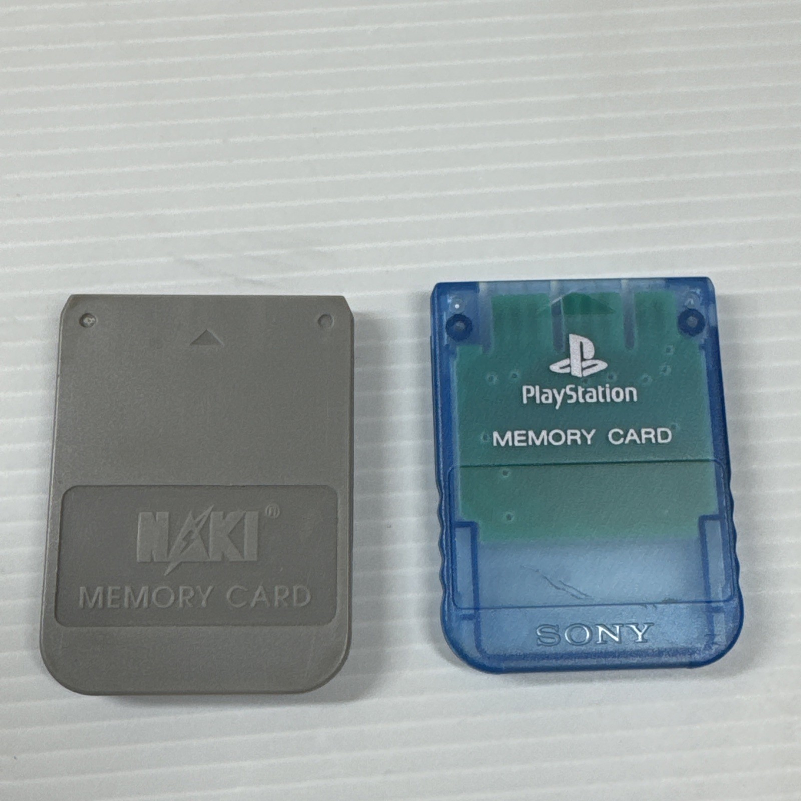 Sony Playstation PS1 Memory Card Clear Blue SCPH-1020 + NAKI 1mb Card