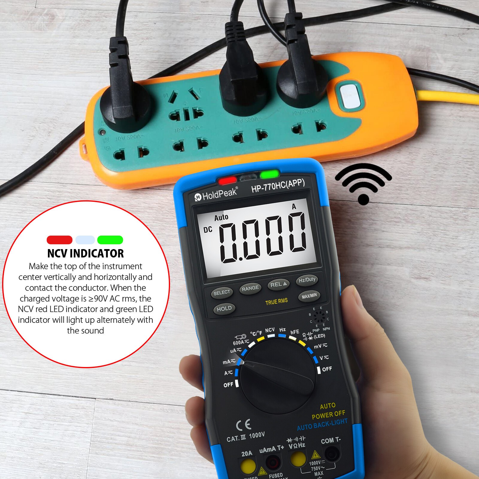 Digital Multimeter Motor Analyzer Auto Range True RMS Volt Ohm Meter& 600A Clamp