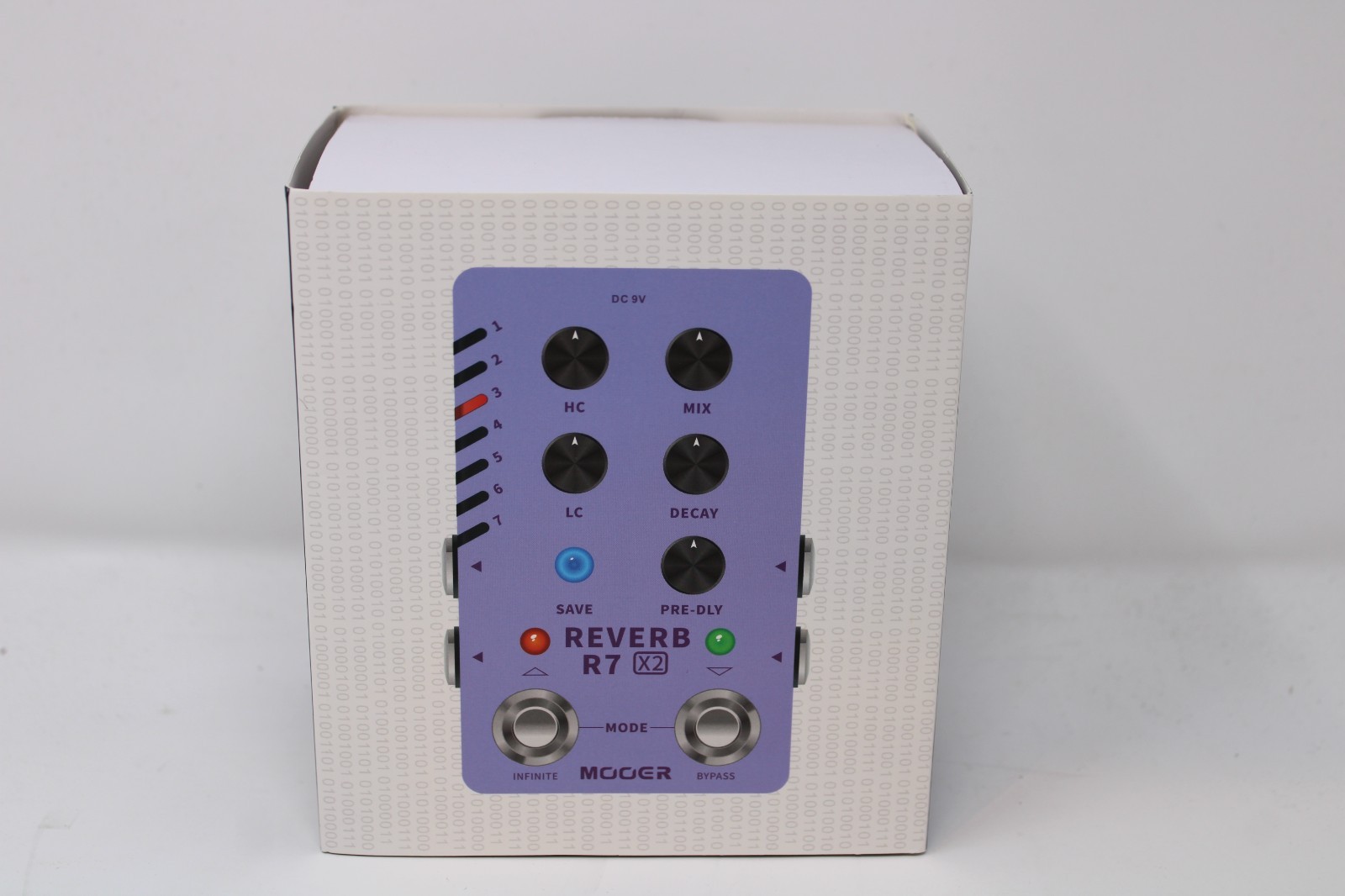 R7 X2 Stereo Multi Reverb Pedal from Classic Reverb to Modern Ambient With Box