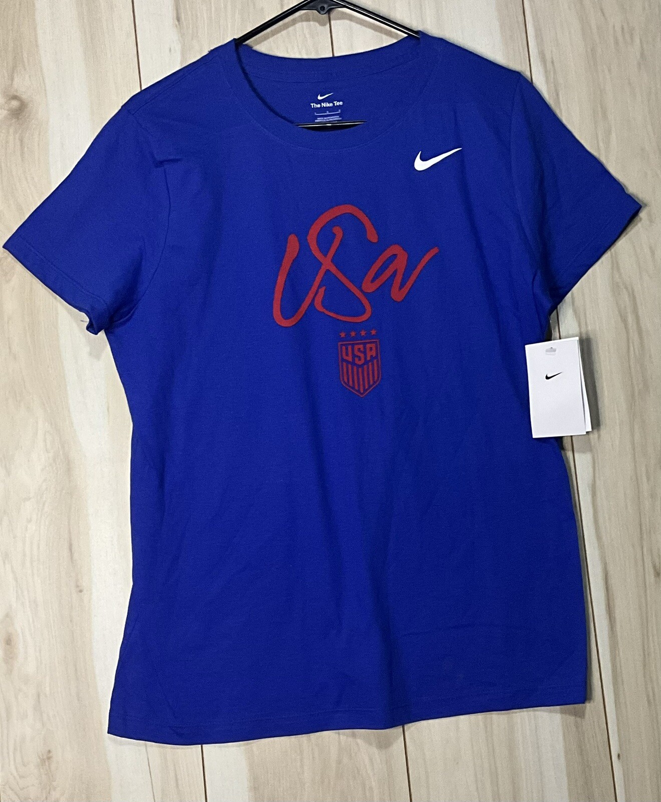 USA USWNT Soccer Nike Core T Shirt Women's Size Royal Blue Short Sleeve