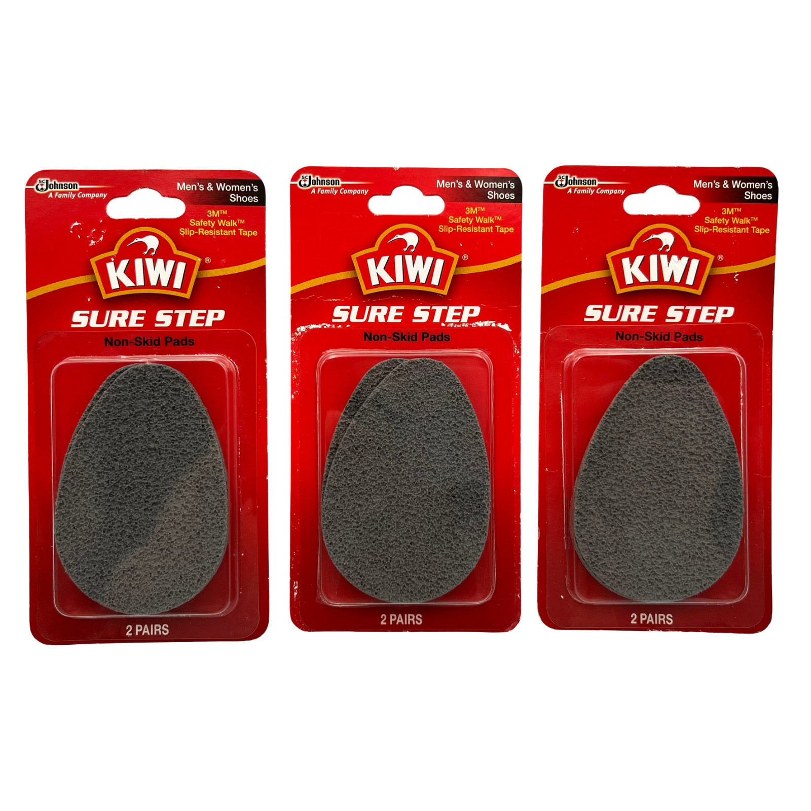 Kiwi Sure Step Non-Skid Pads 2pairs Non-Slip for Men & Women Shoes New LOT OF 3