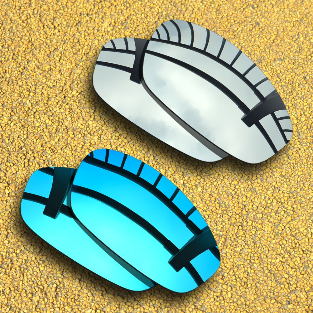 2 Pairs Lenses Replacement for-Costa Del Mar Brine Polarized-Silver&Blue