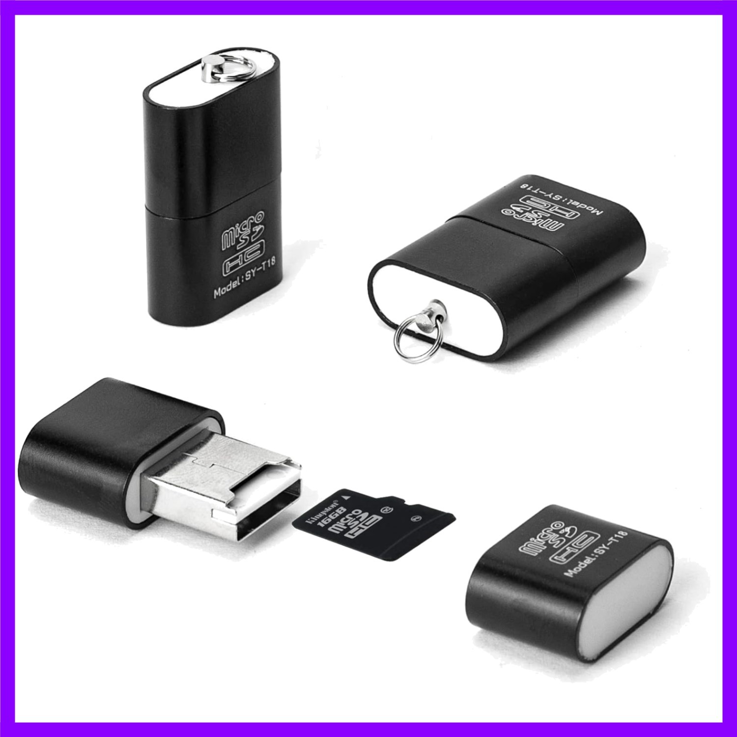 [3 Pack] Card Reader for Android,Micro SD Card to USB Adapter, TF Card Reader wi