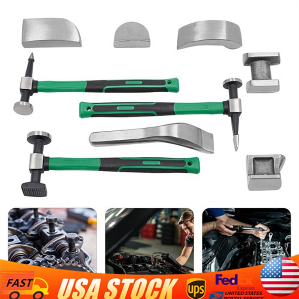 9X/Set Auto Body Panel Fender Hammer Dolly Set Sheet Metal Repair Tool Kit