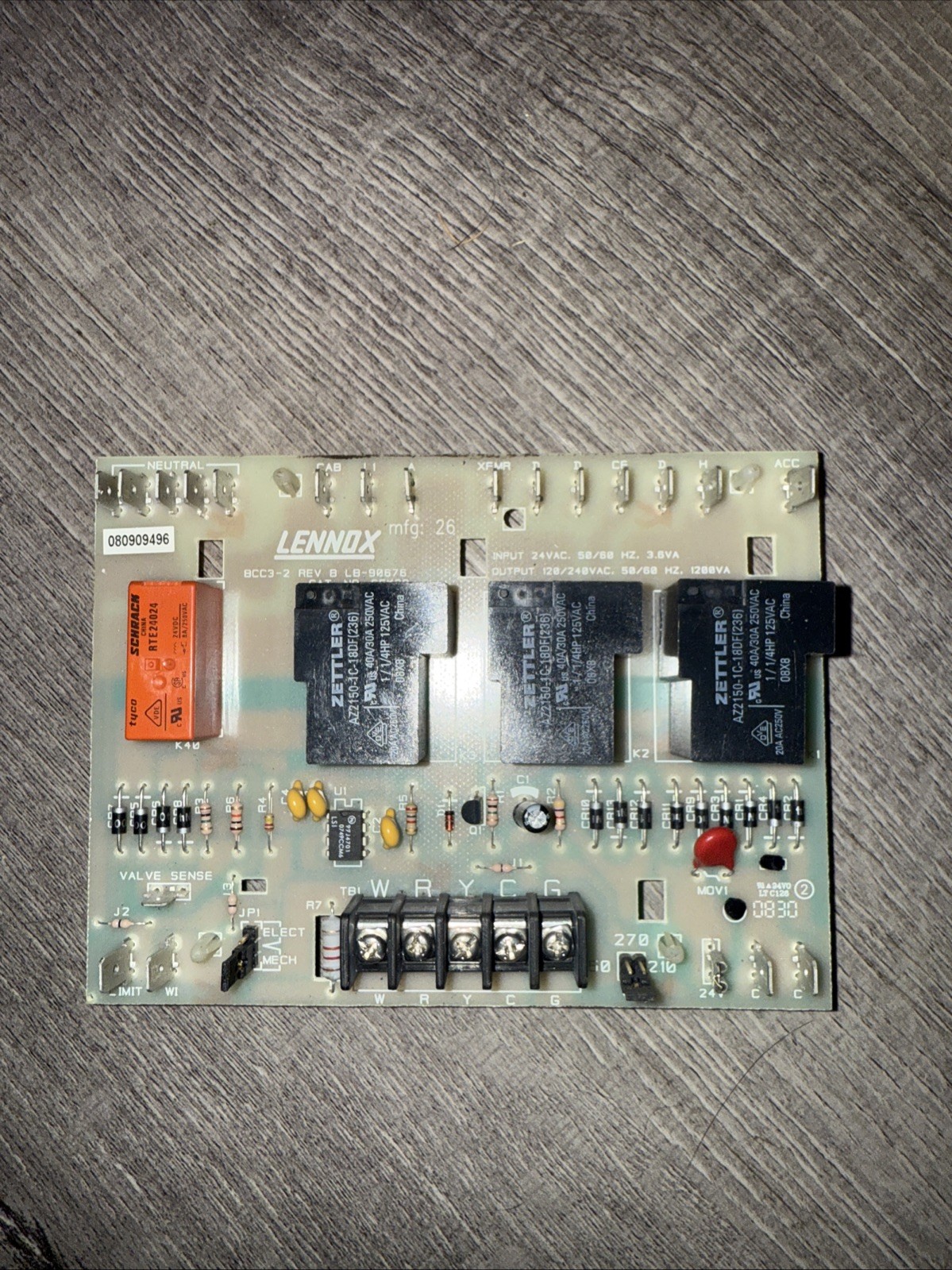 LENNOX BCC3-2 REV B LB-90676 65K29 Furnace Control Board