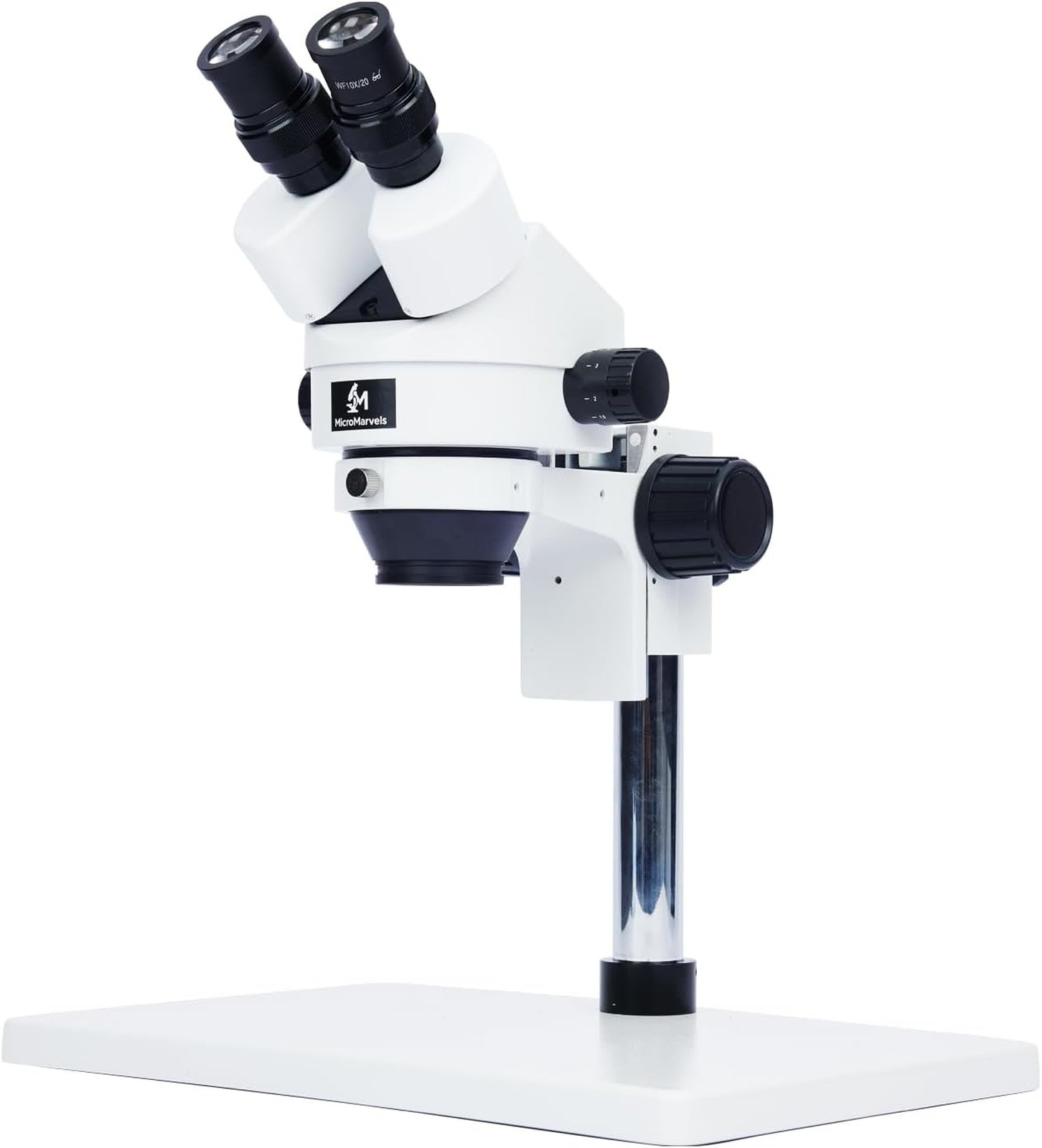 Stereo Microscope 7X-45X Magnification with LED Ring Light Dual Focus for PCB
