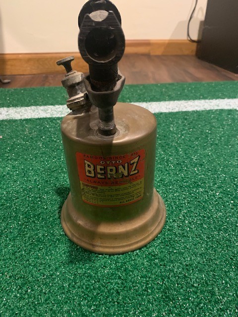 Vintage Otto Bernz Co USA Brass Gas Propane Torch Bernzomatic.   Made In USA