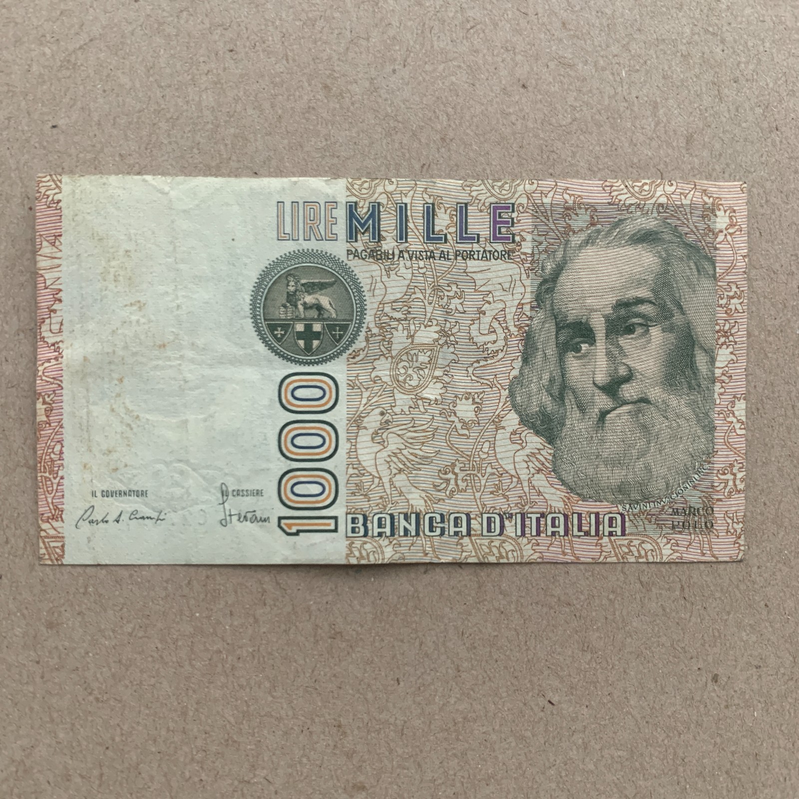 🇮🇹 Marco Polo Currency ITALY 1000 Lire Banknote World Paper Money Italian Note