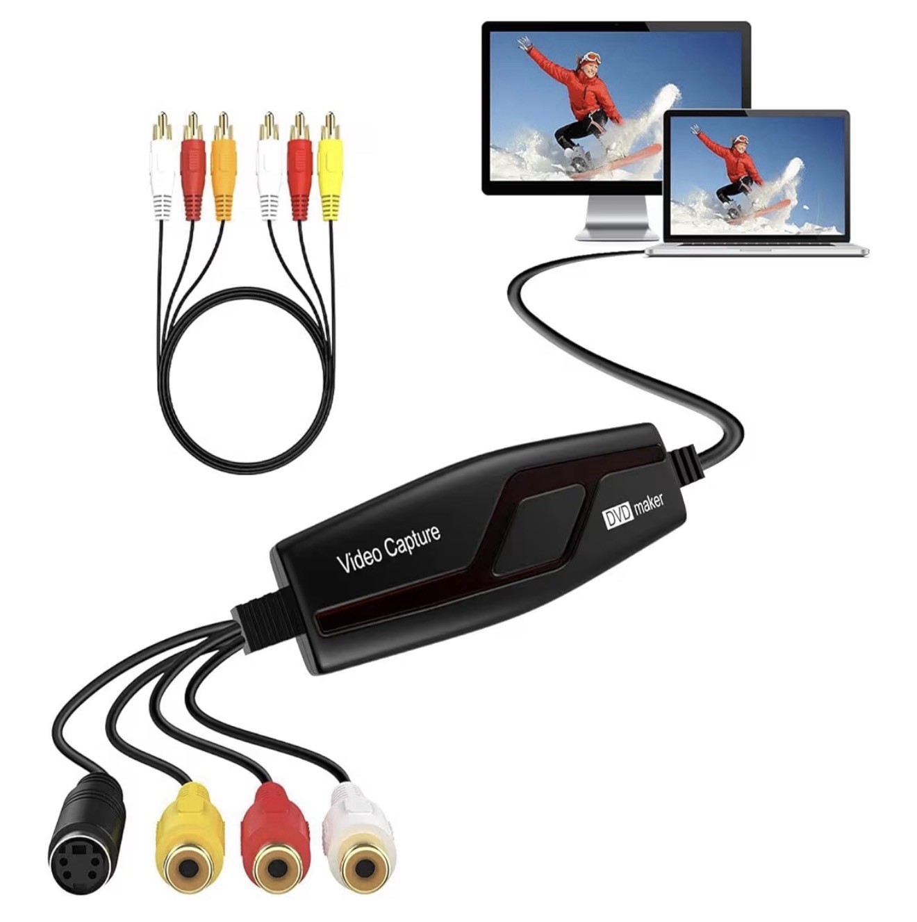 VHS to Digital Converter,Video Capture Card Device,VHS VCR Hi8 Mini DV to Mac...
