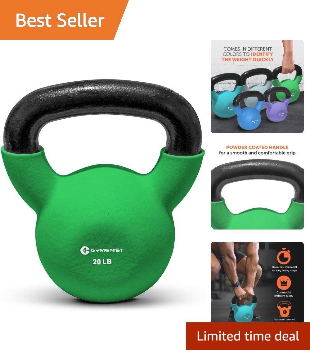 Light Green 20 lb Neoprene Kettlebell – Ideal for Building Muscle and Strength