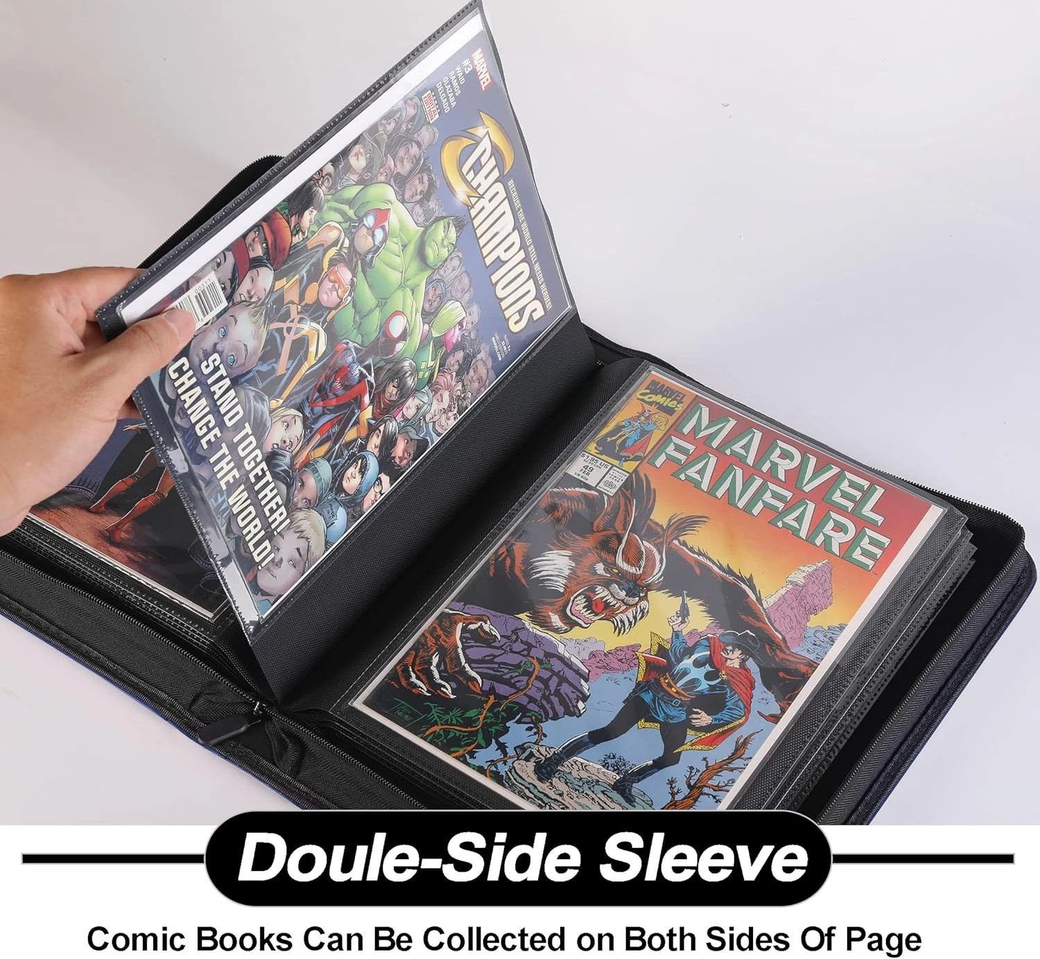 Comic Binder，Comic Book Album with Sleeves Fits Regular Comics and Comic Bagged