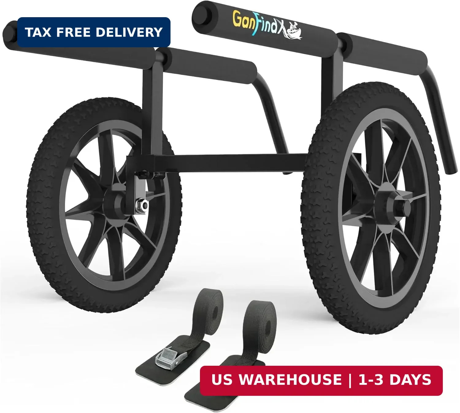 GanFindX Heavy Duty Kayak Cart Adjustable Foldable Kayak Trolley Transport Beach