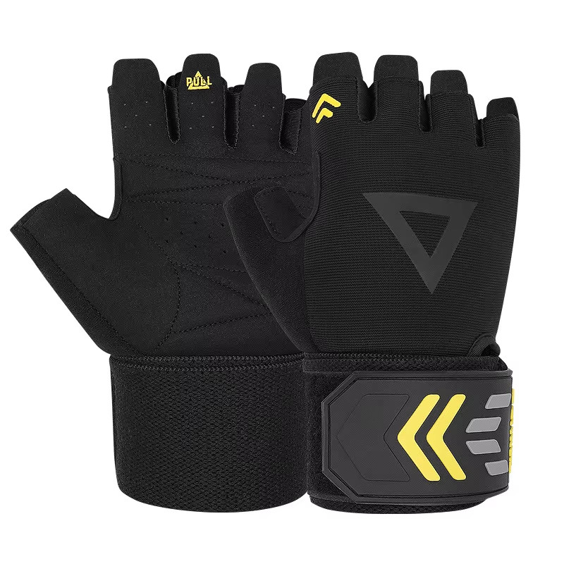 Weightlifting Gloves Wristband Support Breathable Anti-Slip Sports Gym Gloves Bo