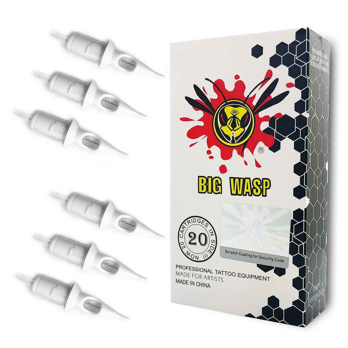 BIGWASP Professional Disposable 1007RL Tattoo Needle Cartridge 30/07RL, White