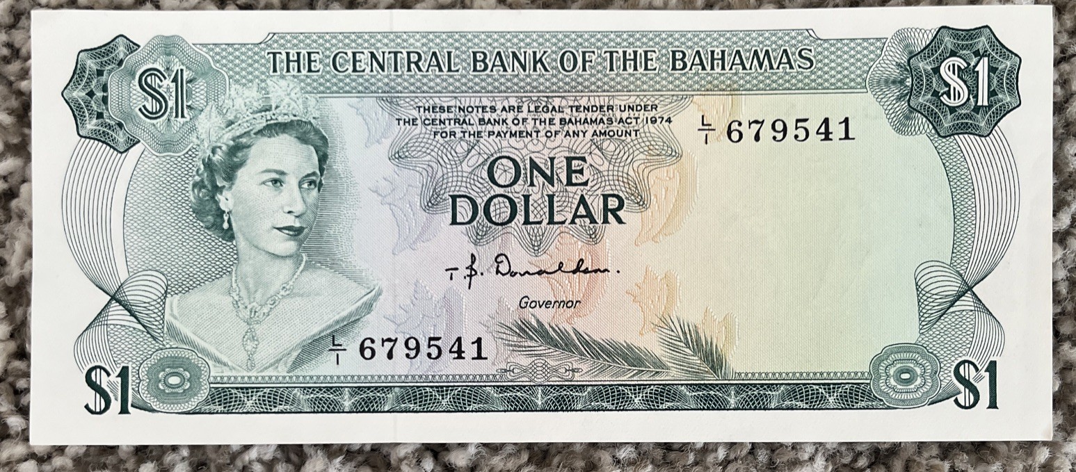1974 $1 Bahamas AU+