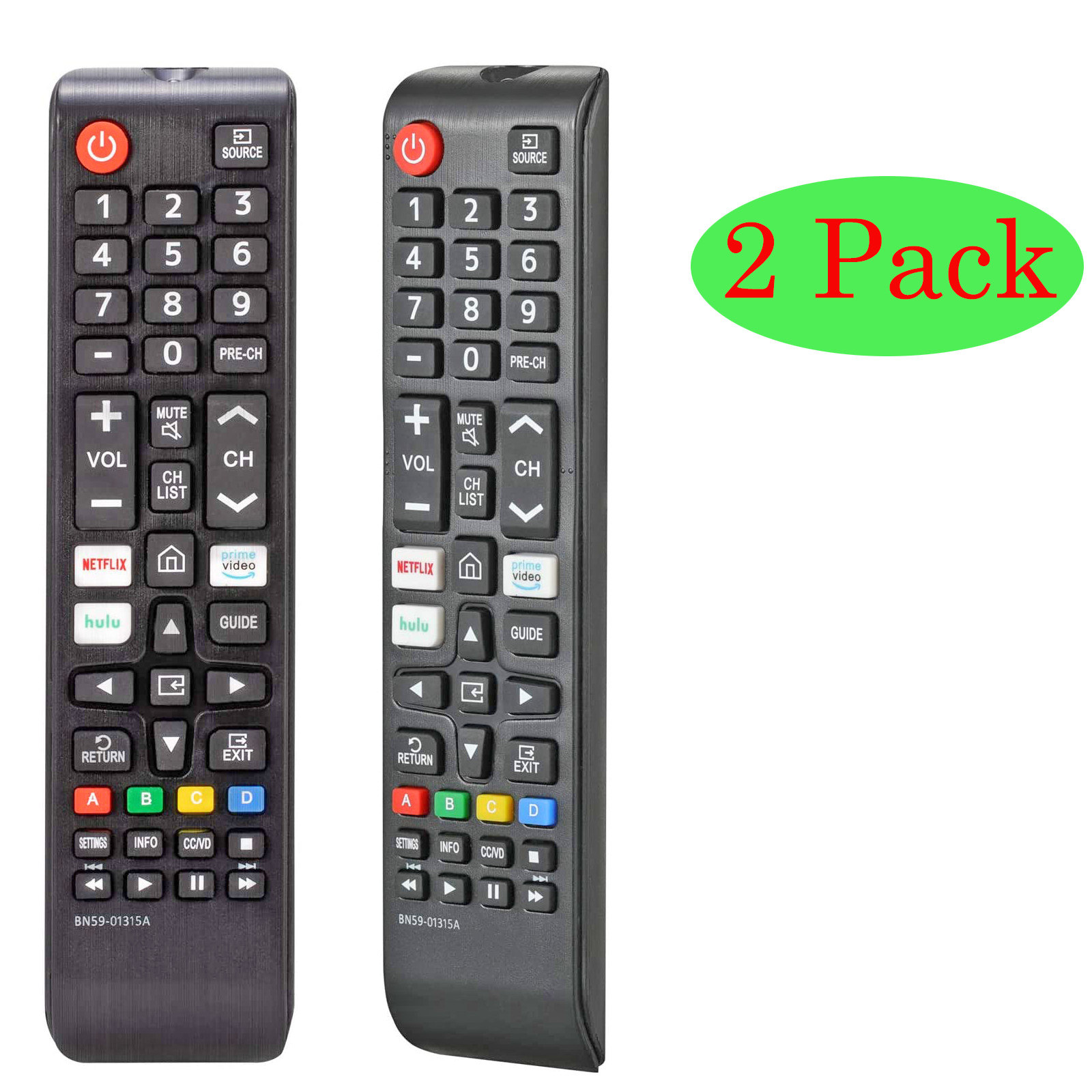 2 Pack Universal Remote BN59-01315A for All Samsung 4K LED LCD UHD SMART TV