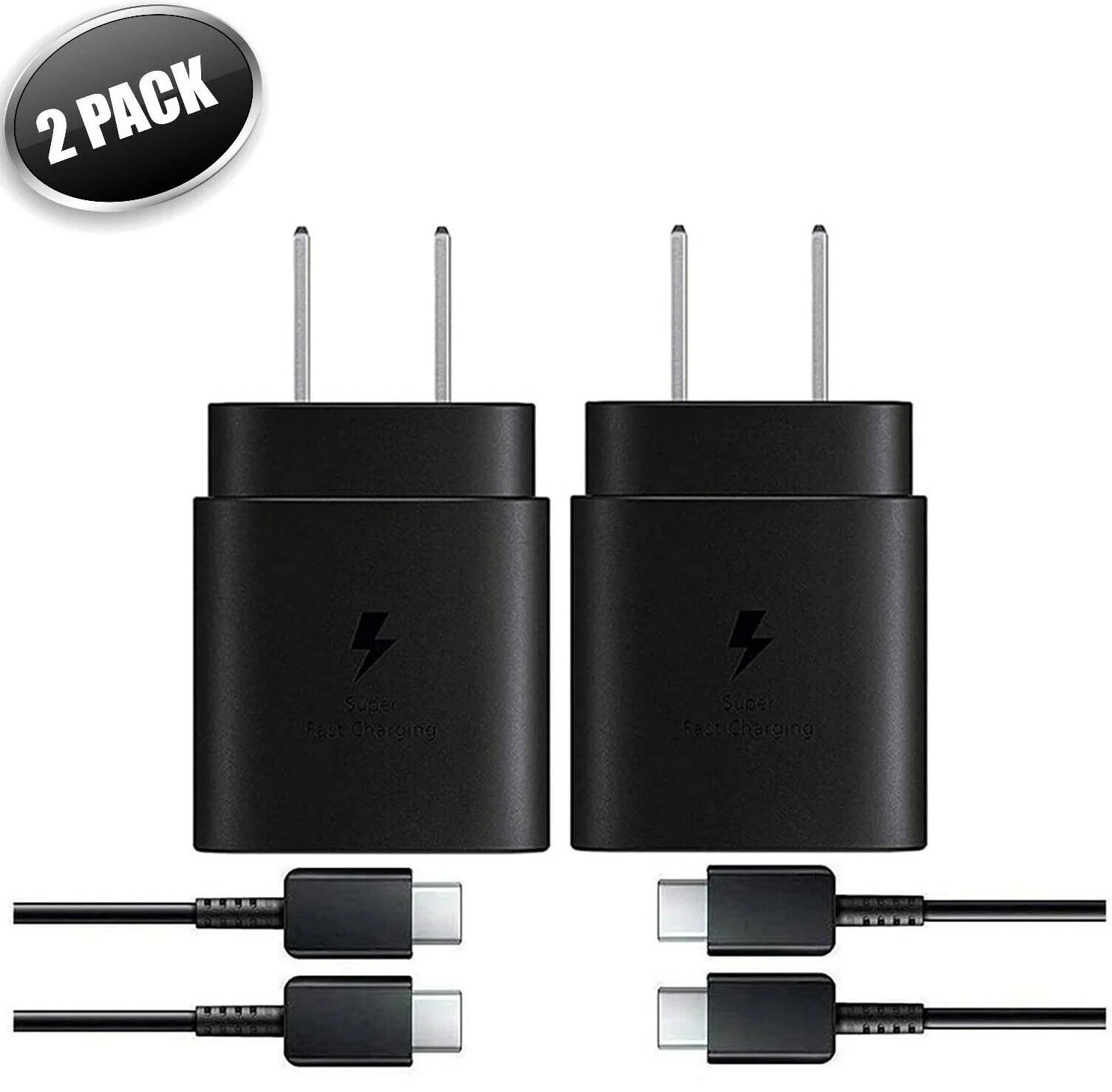 2 PACK 25W USB-C FAST WALL CHARGER FOR APPLE IPHONE 15 16 17 PRO MAX PLUS