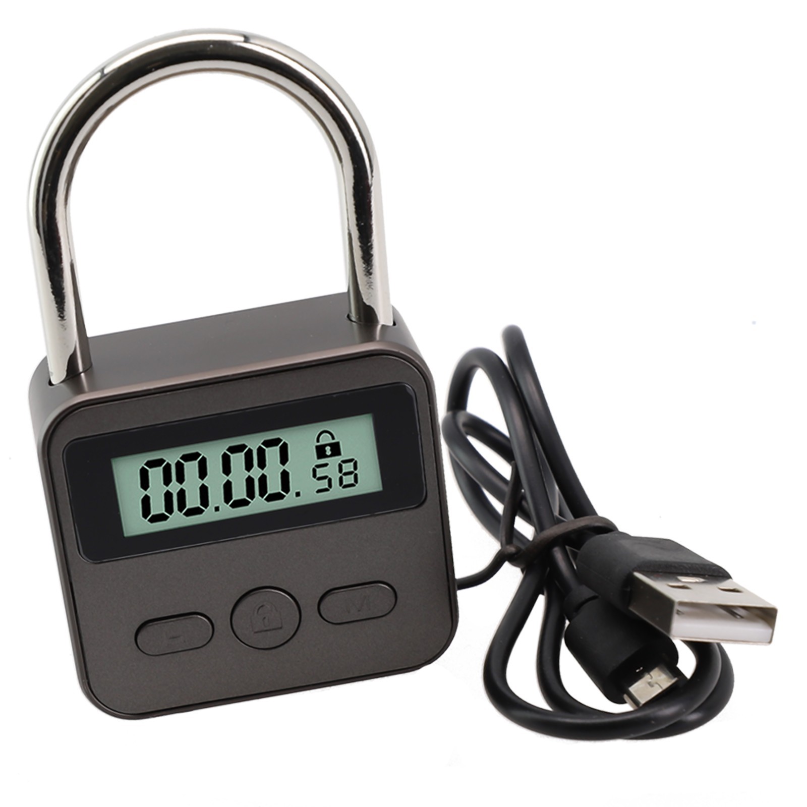 Multifunction Timer Padlock LCD Display Time Lock For Travel Waterproof
