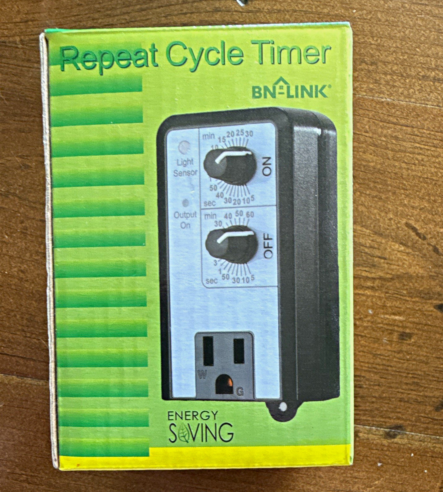 BN-LINK Repeat Cycle Timer w/ Light Sensor, 1 Outlet, Green, B0184CG9K0