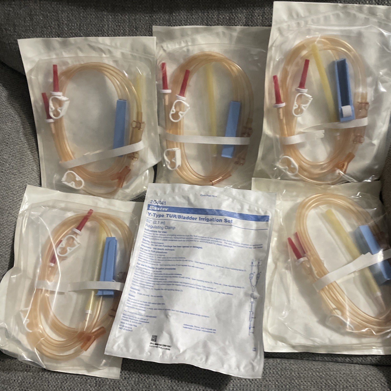 2 BAXTER Y-Type TUR/Bladder Irrigation Set 82' 2C4041