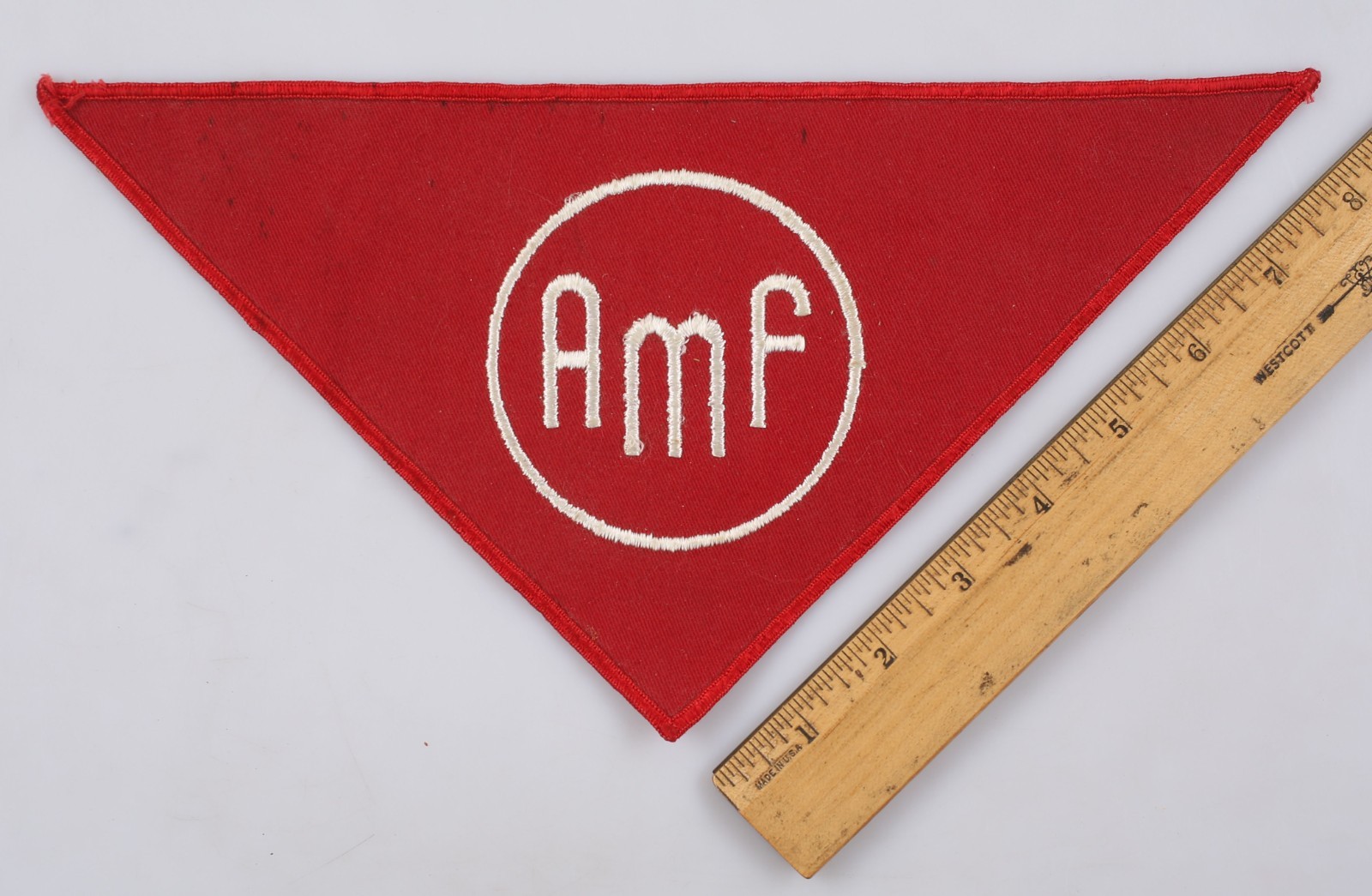Vintage AMF Embroidered Triangular Unused Bowling Patch
