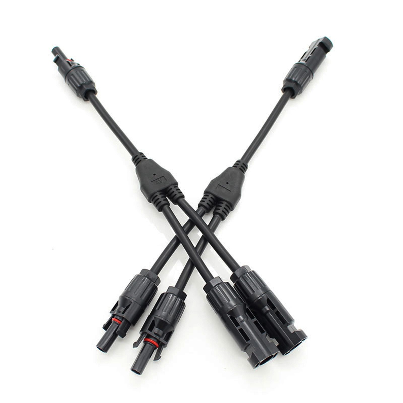1 Pair 2 Y Branch Solar Wiring Connector Solar Cable Combiner Box Cable 12AWG