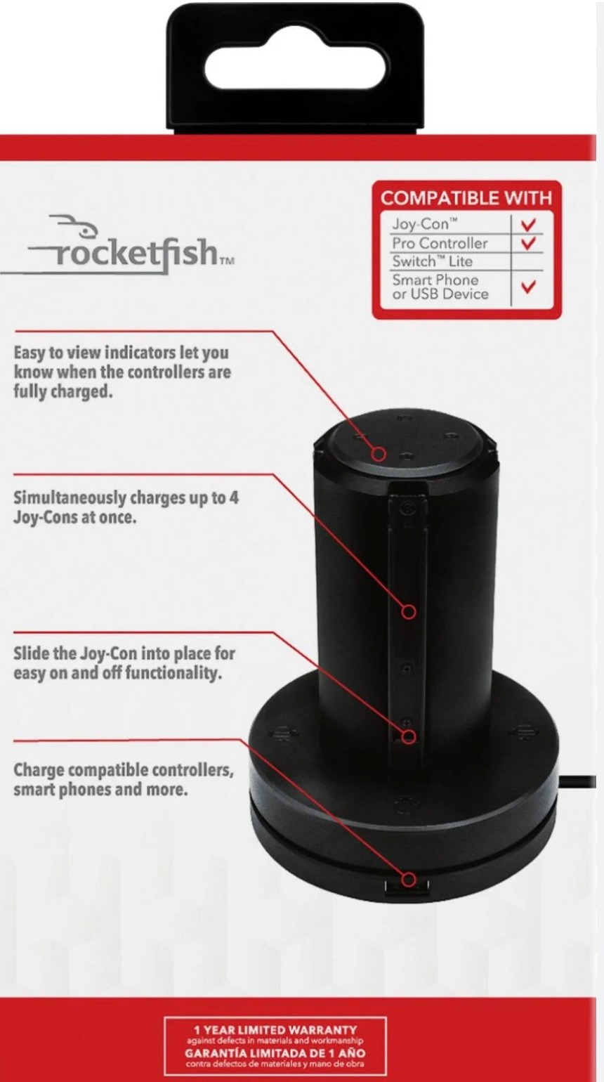 Rocketfish™ Joy-Con Charge Dock Station Nintendo Switch Charges 4 Joy-cons