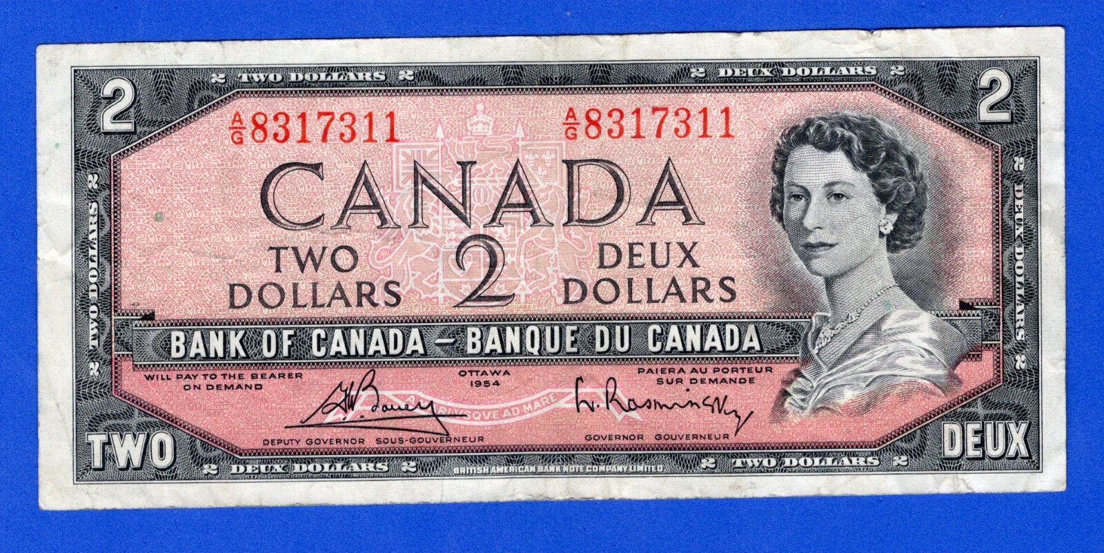 CANADA $2 1954 BC-38c / P-76c - QE II Circulated Note  A/G 8317311